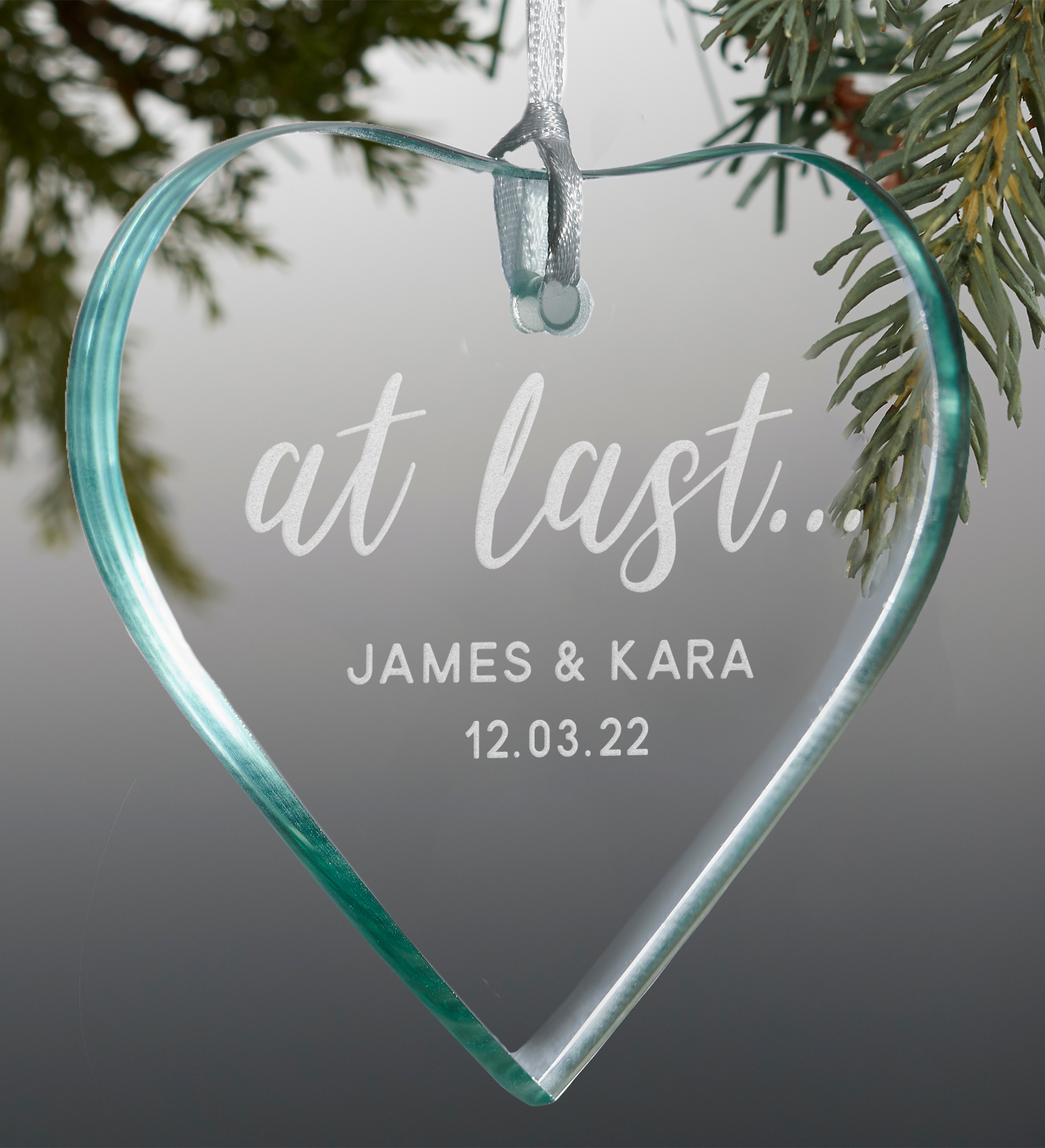 At Last... Personalized Wedding Heart Ornament